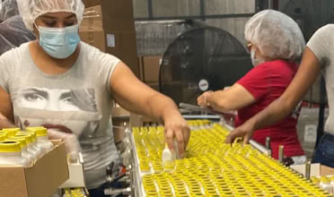 Energy shots packed into retail display boxes at Nutrition Labs